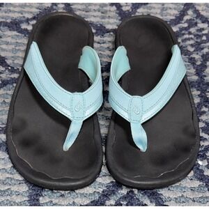 OluKai Ohana Flip Flops Sandals Women Aqua Blue Comfort Thong Beach Size